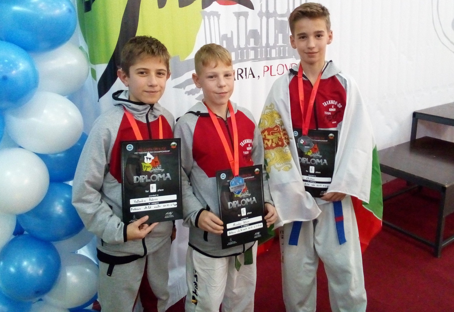 Валентин Петров, Мирослав Петров и Николай Златев TAEKUON DO BUL OPEN 2